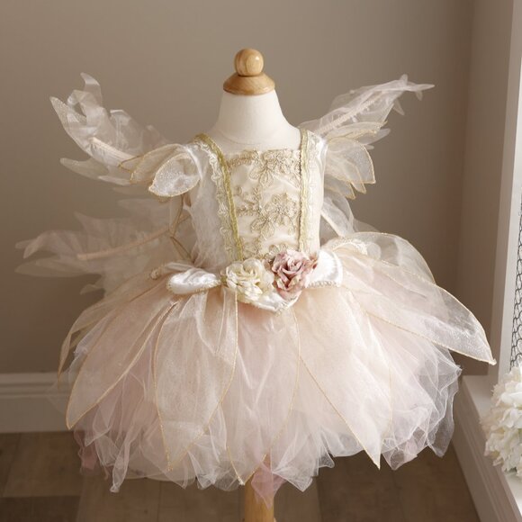 Other - Stunning Fairy Dress Wings Dress-Up Costume Fairy Blush Pink Ivory Gold Like New